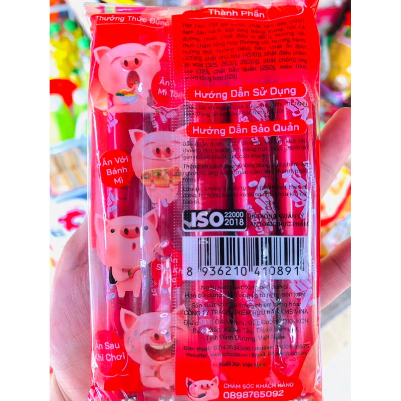 Xúc xích gói lớn 5+1, gói nhỏ 90g