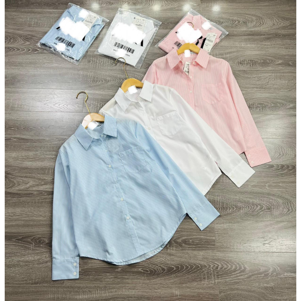 Áo sơ mi nữ Xịn Store sơ mi tay dài from rộng 24042301