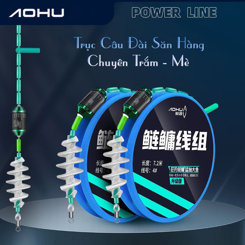 Trục buộc săn hàng Aohu có lò xo- chuyên Trắm, Mè