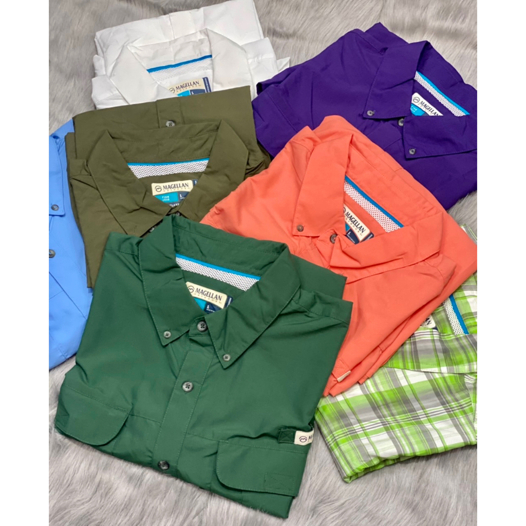 Áo sơ mi dài tay nam bigsize câu cá outdoor MAGELLAN,chất liệu 100% polyester chống tia UV 30+,Relaxed fit