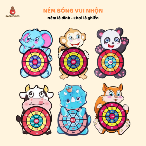 Ném Bóng Dính Baobeokids, Bảng Phi Tiêu Bóng Ném Dính Rèn Luyện Tính Tập Trung Cho Bé Tặng Kèm 3 Bóng Và Móc Dính