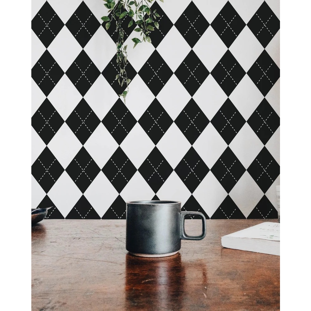 Decal dán tường hiện đại tone trắng đen tấm lớn 5mx60 - Chống thấm/chống bẩn - Hàng loại 1