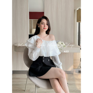A23 - áo lệch vai bèo tầng