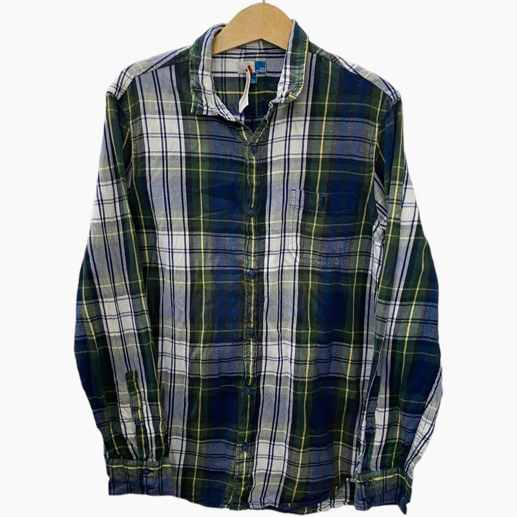 Áo Sơ Mi Sọc Fannel Mỹ 2Hand, Áo Sơ Mi Tay Dài USA Secondhand Unisex Nam Nữ 100% Cotton
