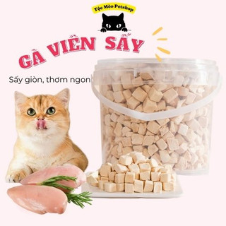 ( Hàng loại 1 )Thịt gà/gà viên sấy thơm, giòn, giàu dinh dưỡng cho chó/mèo/hamster- túi chiết