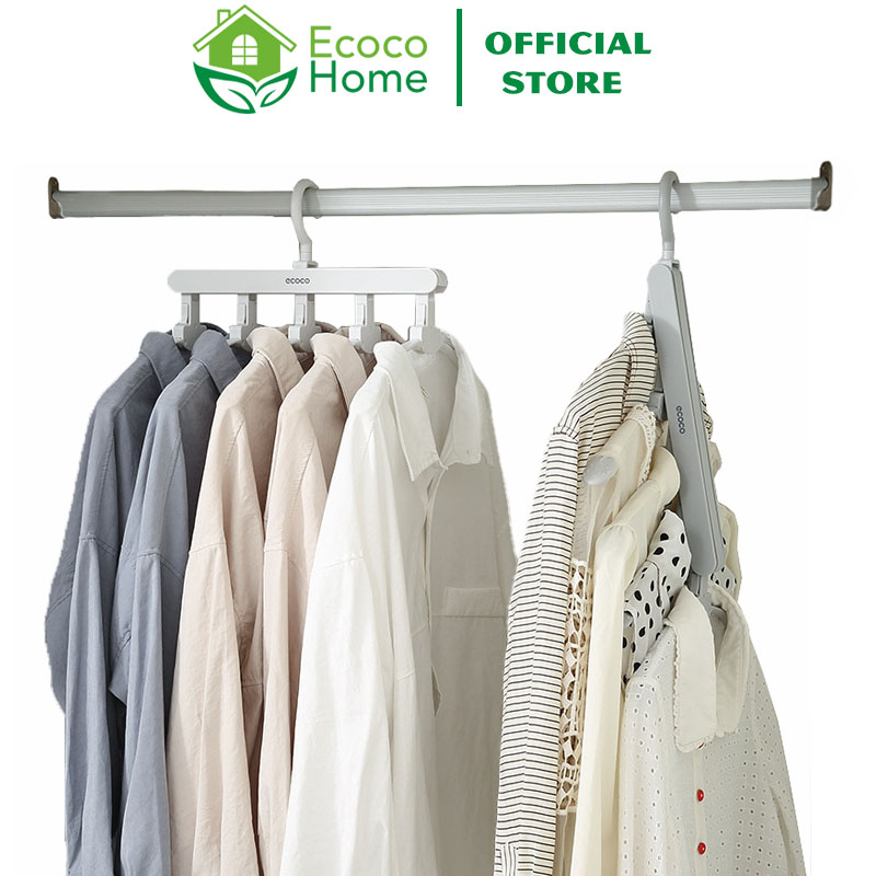 Móc Treo Quần Áo Bằng Nhựa, Móc Treo Quần Áo Gấp Gọn Thông Minh Ecoco