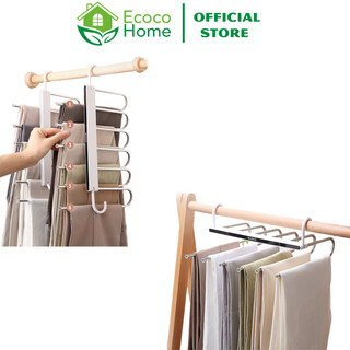 Móc treo quần áo ecoco, móc inox treo quần áo gấp gọn tiện lợi