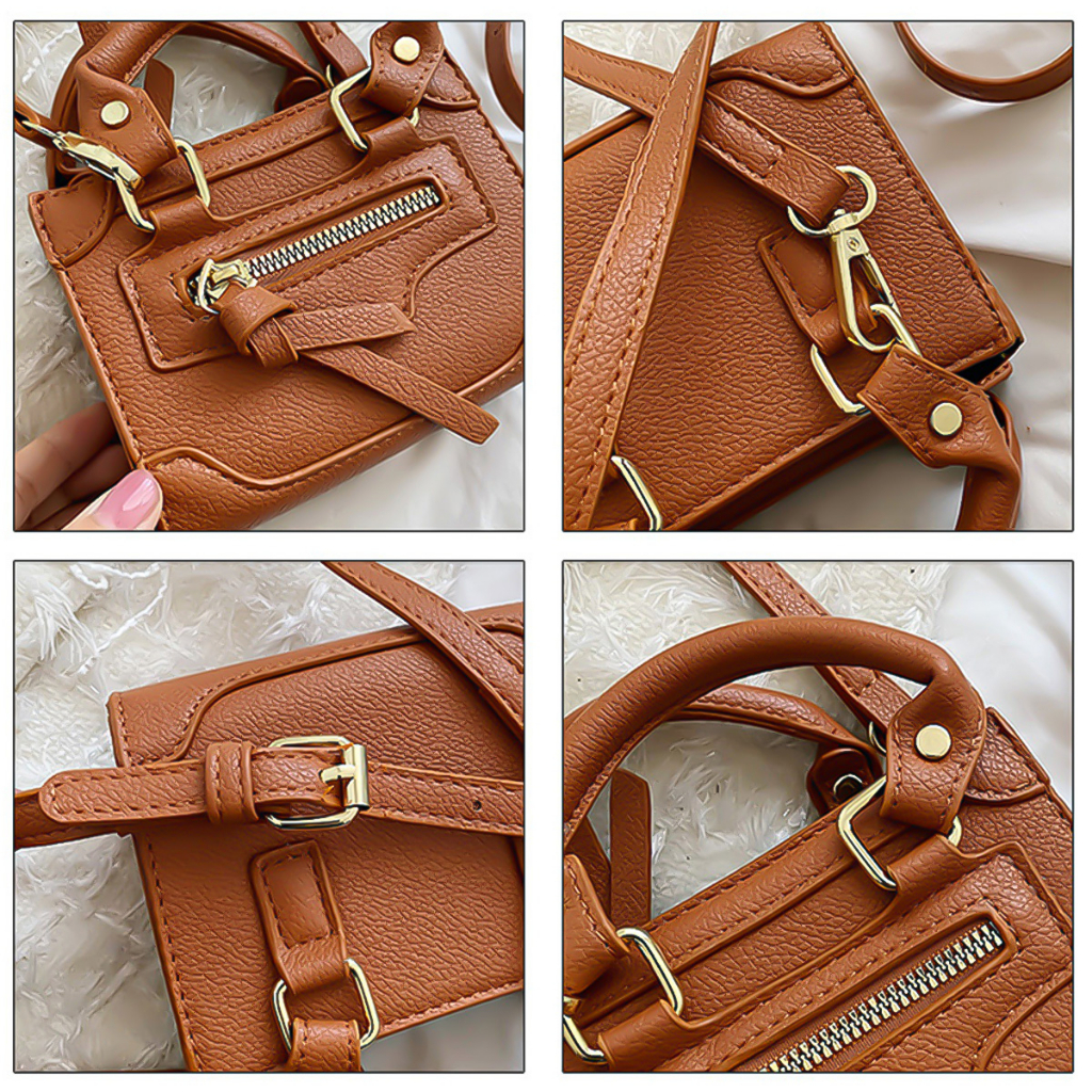 Túi đeo chéo mini màu đen thời trang tinh tế độc đáo đa năng dành cho nữ