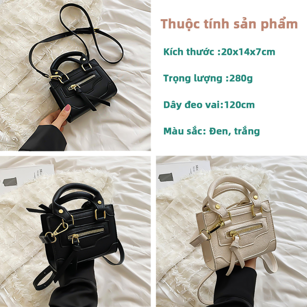 Túi đeo chéo mini màu đen thời trang tinh tế độc đáo đa năng dành cho nữ