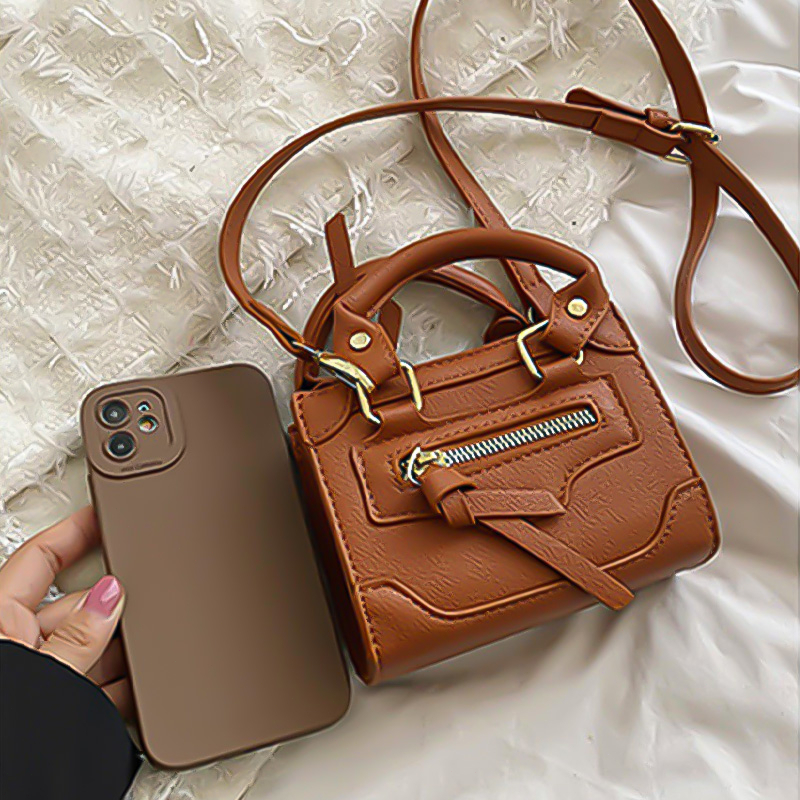 Túi đeo chéo mini màu đen thời trang tinh tế độc đáo đa năng dành cho nữ