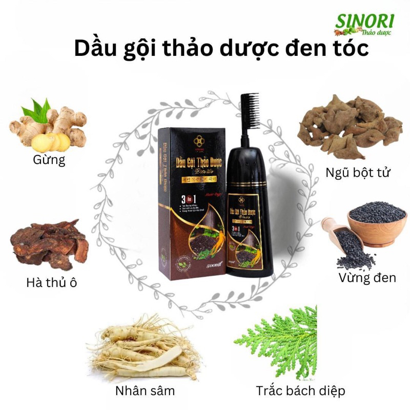 [ Chính hãng ] [ Giảm 50%] Dầu gội phủ bạc trường thọ SINORi lọ 500ml- Công ty dược mỹ phẩm Trường Thọ