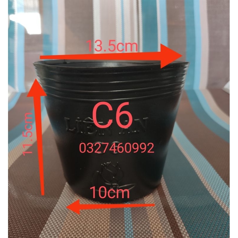 Combo 50 chậu nhựa đen C6 trồng cây
