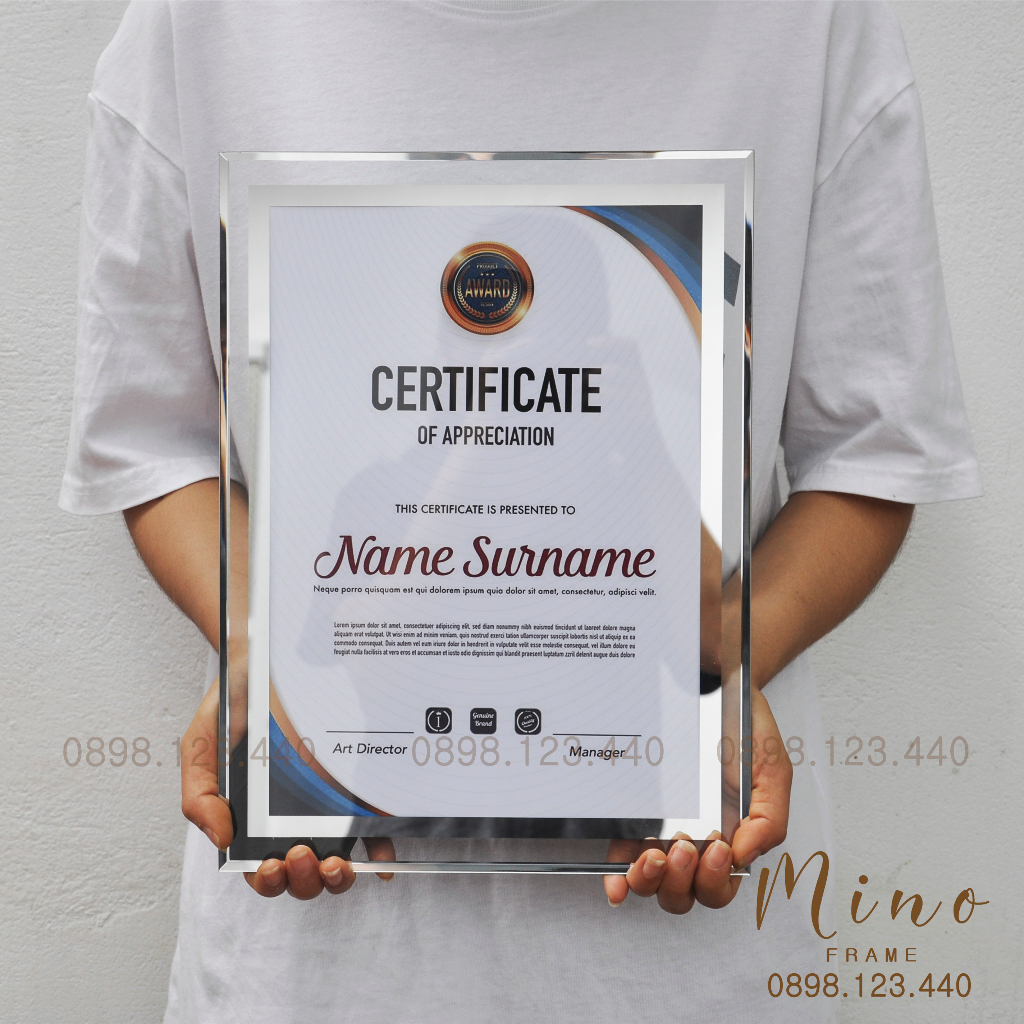 Khung Ảnh Bằng Khen A5, A4, 10inch Mino Frame