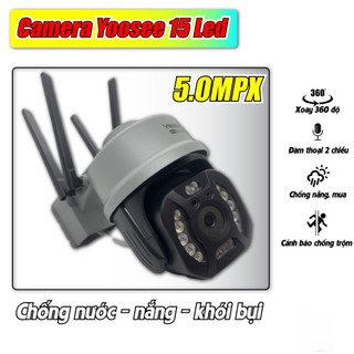 Camera IP Yoosee Ngoài Trời PTZ 5.0Mpx 15 Led 4 Râu Hồng Ngoại, Ban Đêm Có Màu Xoay 360 Độ Chống Nước Đàm Thoại 2 Chiều