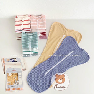 Quấn nhộng Bunny - dạng túi ngủ có dây kéo giúp bé ngủ ngon phù hợp với trẻ sơ sinh, vải sợi tre mát, mềm mịn