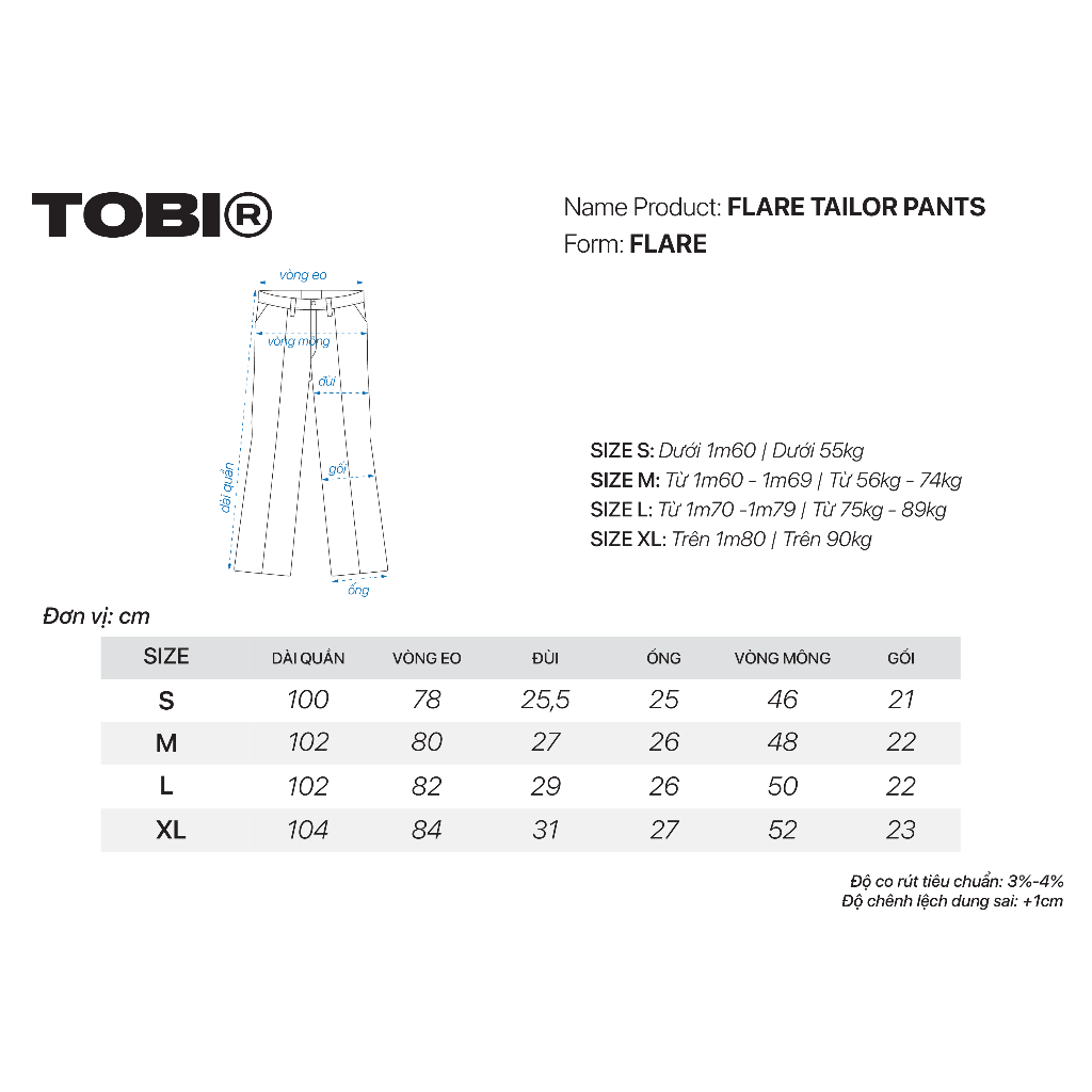 Quần Tây Ống Loe TOBI