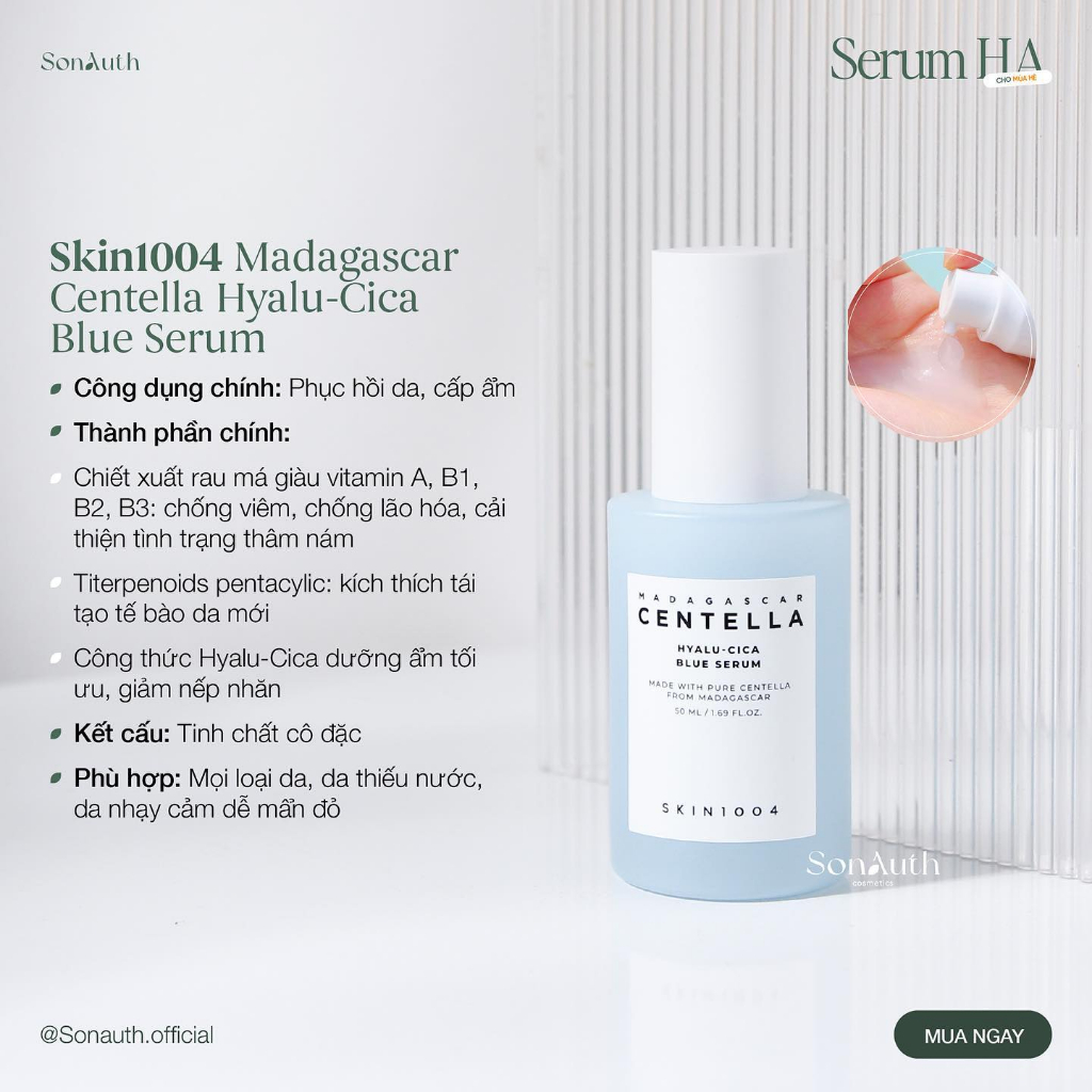 Tinh chất Skin1004 Madagascar Centella Hyalu-Cica Blue Serum 50ml