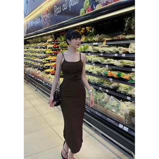 đầm body 2 dây xoắn dáng dài