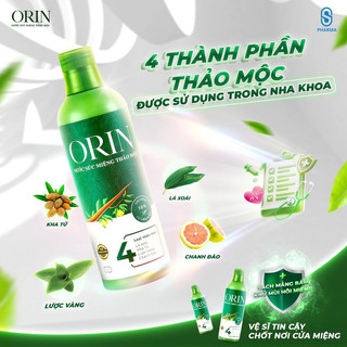 Nước súc miệng thảo mộc Orin 500ml sạch mảng bám, giảm nhiệt miệng hôi miệng, làm sạch răng