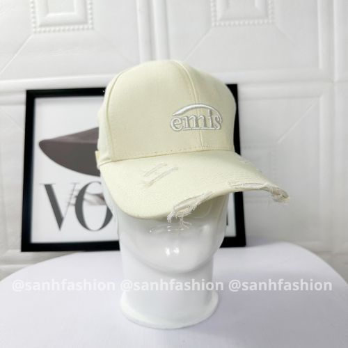 Mũ lưỡi trai rách thêu hình chữ EMIS Nón kết chất kaki cao cấp thời trang form unisex nam nữ K67