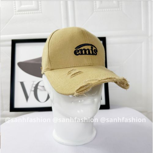 Mũ lưỡi trai rách thêu hình chữ EMIS Nón kết chất kaki cao cấp thời trang form unisex nam nữ K67