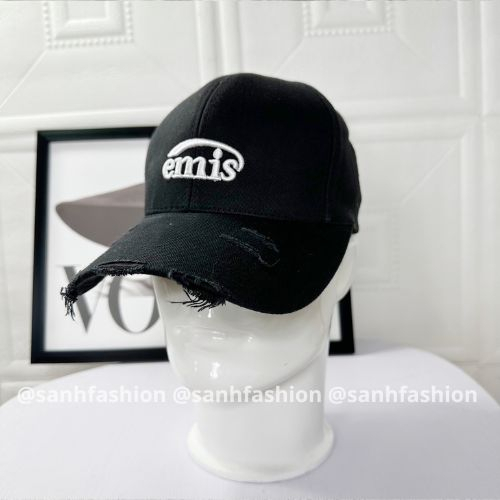 Mũ lưỡi trai rách thêu hình chữ EMIS Nón kết chất kaki cao cấp thời trang form unisex nam nữ K67