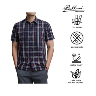 Áo sơ mi nam ngắn tay BELLUNI vải sợi tre chống nhăn - ABN.BP.BE.231.BL2