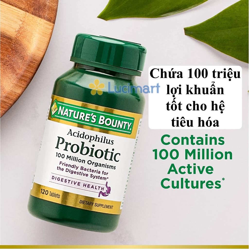 Viên uống bổ sung lợi khuẩn Probiotic Nature’s Bounty Acidophilus Probiotic [Hàng Mỹ hạn dùng 2024]
