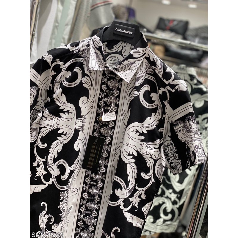 Áo sơ mi cộc hoạ tiết hoa văn ,thời trang cao cấp 2023