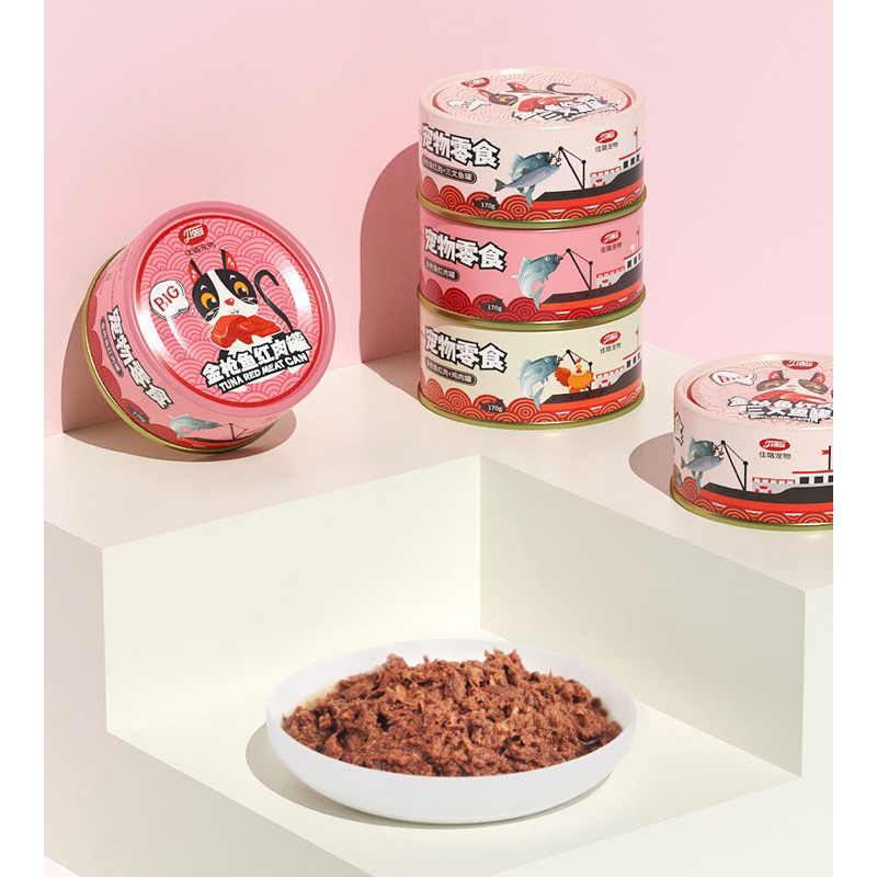 Mua Lon Jialu 170gr thịt hộp Cá hồi, Cá ngừ, Gà thịt tươi thức ăn cho ...
