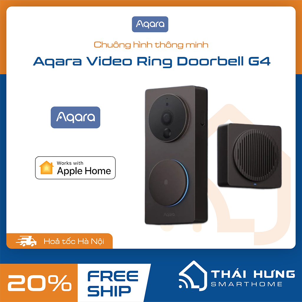 [Sẵn kho] Chuông cửa thông minh Aqara G4 Video Doorbell, bản quốc tế, hàng chính hãng