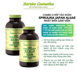  Combo 2 Tảo Xoắn Spirulina Japan Algae 2200 Viên Nội Địa Nhật Bản 