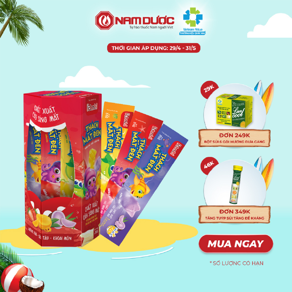 Thạch mắt đen Ích Nhi (hộp 21 túi x 30 gr) hương trái cây,vị ngọt thanh nhẹ, bổ mắt cho trẻ em giúp đôi mắt sáng khỏe