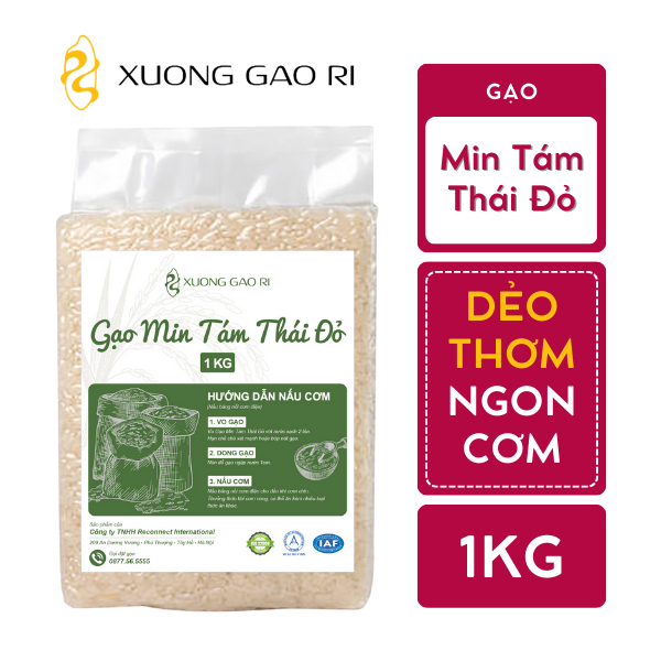 Gạo Min Tám Thái Đỏ Túi 1kg Xưởng Gạo Ri