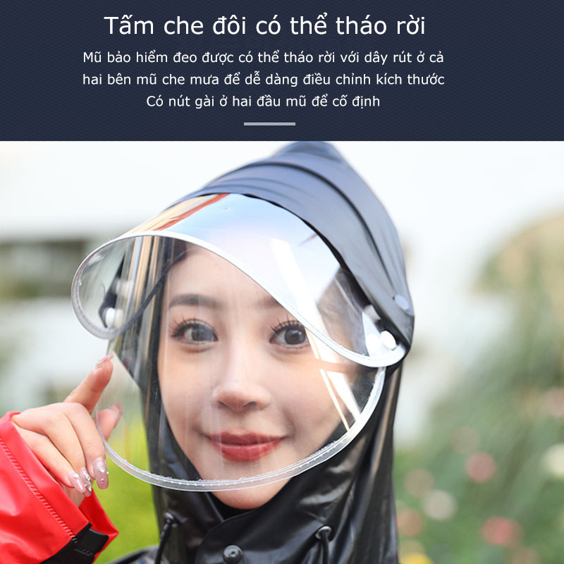 Áo mưa bộ người lớn 1 người siêu chống thấm dặn siêu chống thấm phối màu thời trang mặc thay áo gió