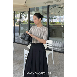Áo thun form ôm dáng siêu xinh Knitted Basic Tee Stripped Maxy Workshop