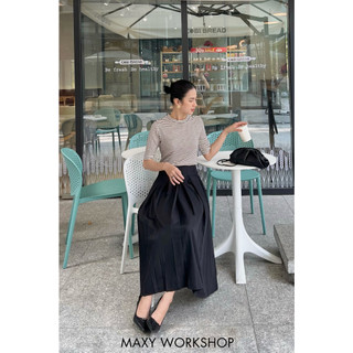 Áo thun form ôm dáng siêu xinh Knitted Basic Tee Stripped Maxy Workshop