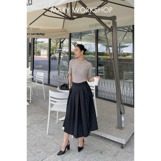 Áo thun form ôm dáng siêu xinh Knitted Basic Tee Stripped Maxy Workshop