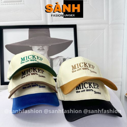 Mũ lưỡi trai phối màu thêu chữ MICKEP Nón kết chất kaki cao cấp thời trang form unisex nam nữ_sanhfashion