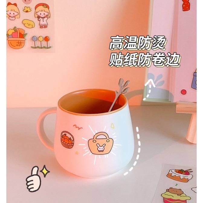 Lẻ 1 tấm Sticker 8x8cm cute dán trang trí tập vở, bình nước, họa tiết hoạt hình trong suốt - Vpp Giá sỉ
