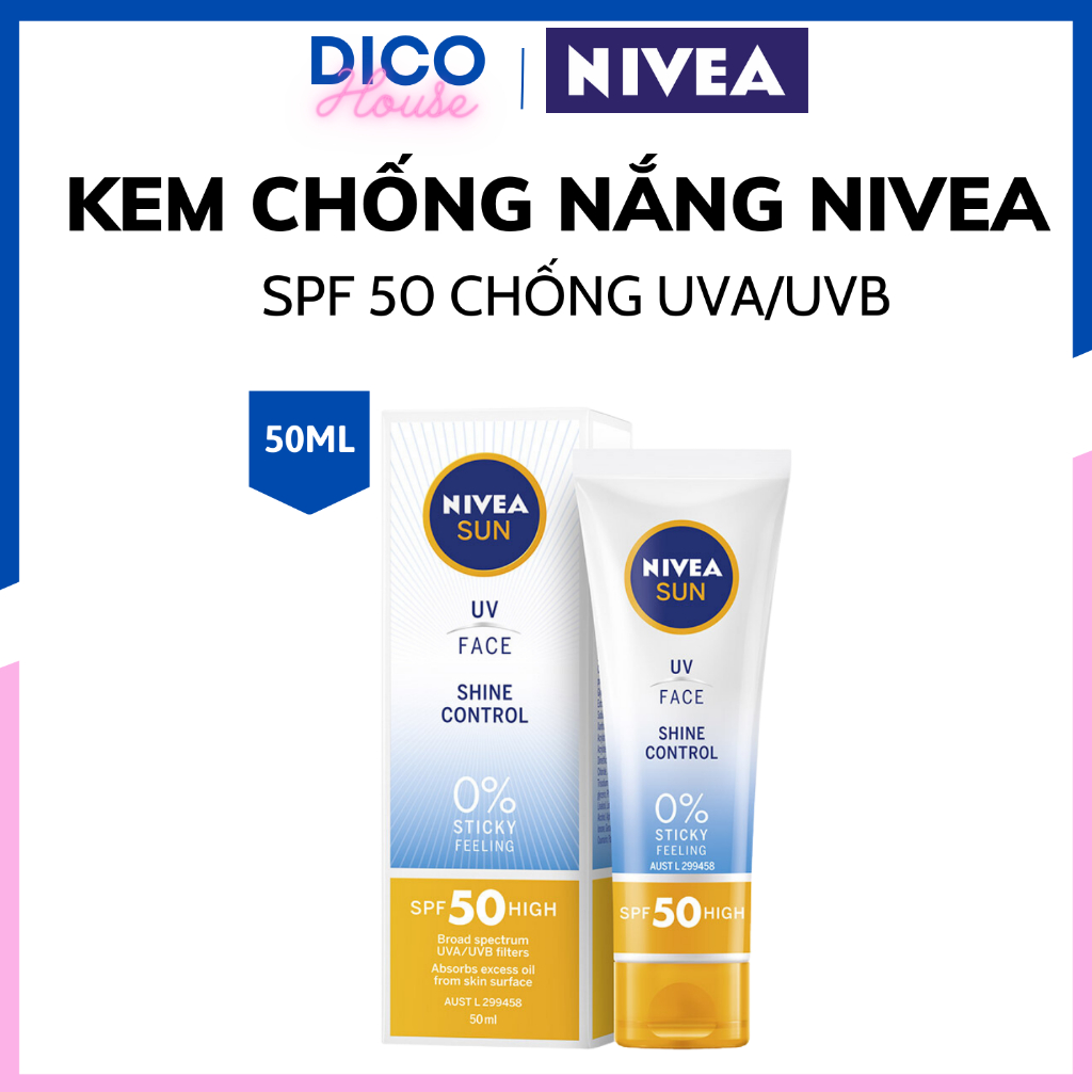Kem Chống Nắng Nivea Shine Control SPF 50 UV Face