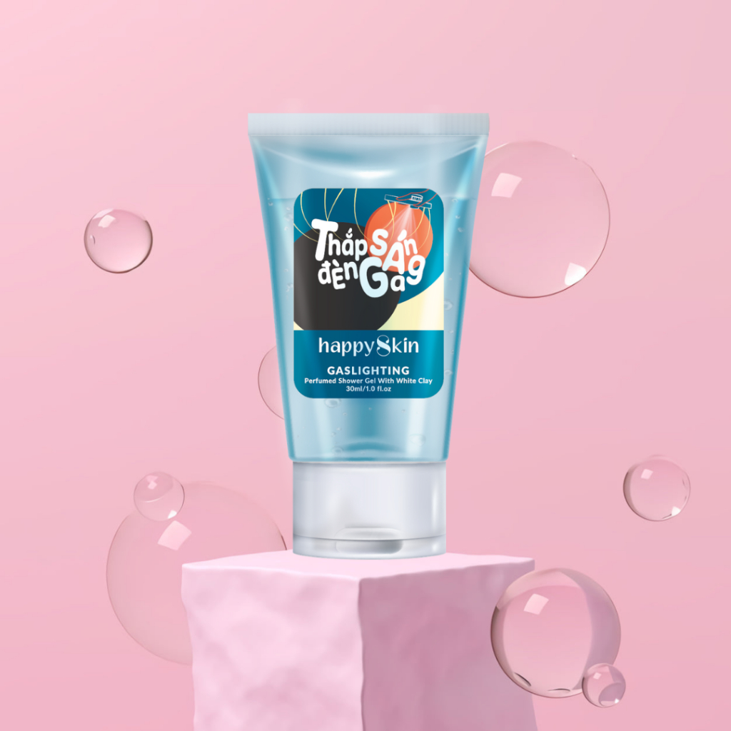 Sữa tắm nước hoa Emmié by Happy Skin lưu hương 8% đất sét giảm mụn lưng cơ thể Emmie Perfumed Shower Gel