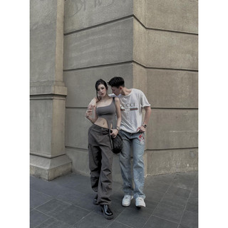 Set áo lệch vai quần túi hộp mai phương bùi mac check code