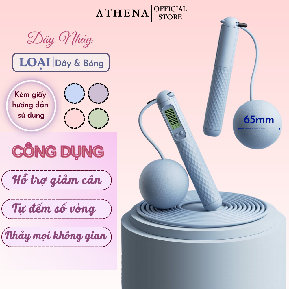 Dây Nhảy Thể Dục Athena Tự Động Đếm Số Lần Hỗ Trợ Giảm Cân Và Tăng Cường Sức Khỏe
