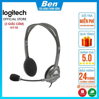 Tai Nghe chụp tai LOGITECH H110 (2 Giắc)-Âm thanh nổi - Tai nghe có dây Logitech BH 12T