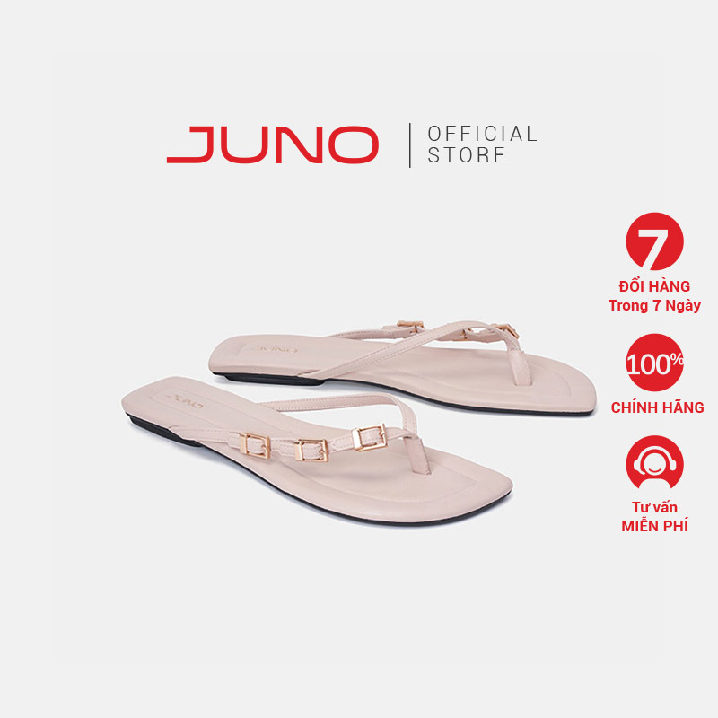 Dép Kẹp Nữ 1cm Thời Trang JUNO Trang Trí Khoá Cách Điệu SD01128