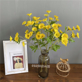 Hoa giả - hoa cúc họa mi giả cành dài 60cm một cành có nhiều bông nhỏ