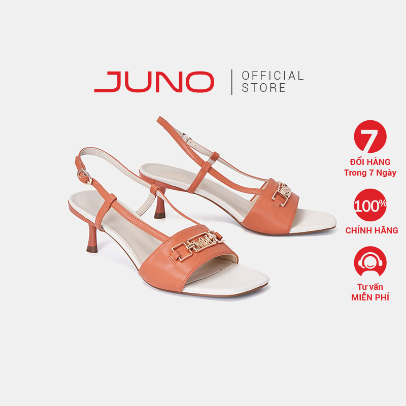 Giày Sandal Nữ 7cm Thời Trang JUNO  Phối Khoá Trang Trí Juno SD07094