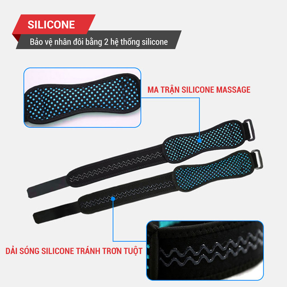 Băng gối thể thao, bó gối đệm Silicone GoodFit GF516K băng gối đã bóng, chạy bộ, tập Gym