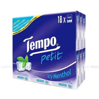 Khăn giấy bỏ túi tempo petit hương bạc hà lốc 18 gói x 4 lớp